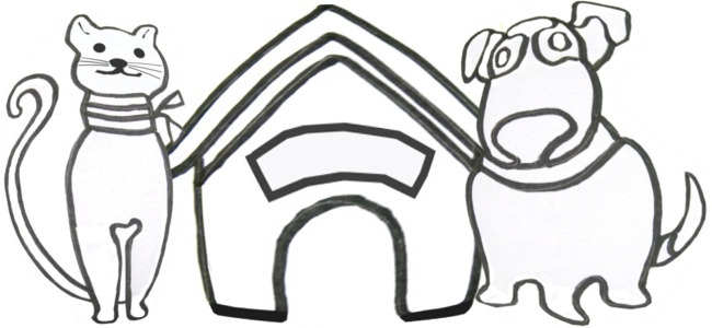 cat and dog outline