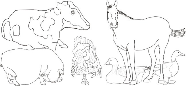 farm animals outline