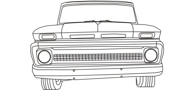 classic pick up truck outline