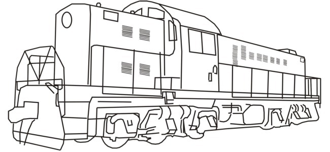 diesel locomotive outline