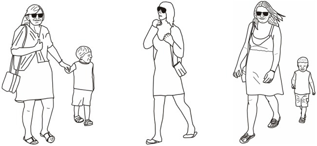 calendar image "walking ladies & mommies"