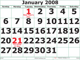 bold monthly calendar preview image