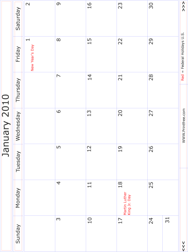 Unfeeling Trends January 2010 Calendar Pictures
