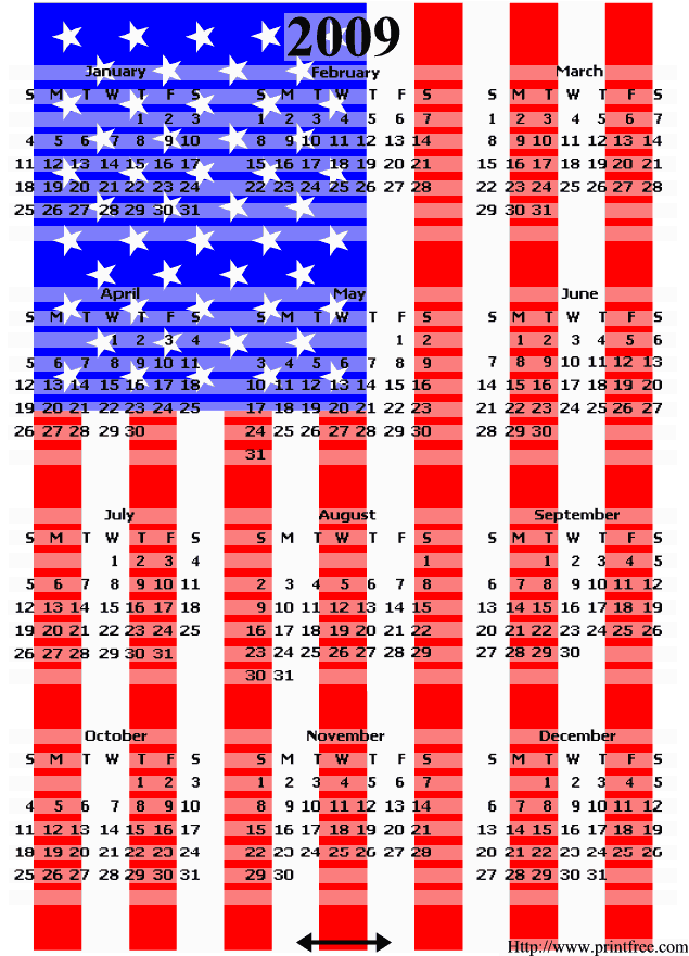 2009 flag calendar image
