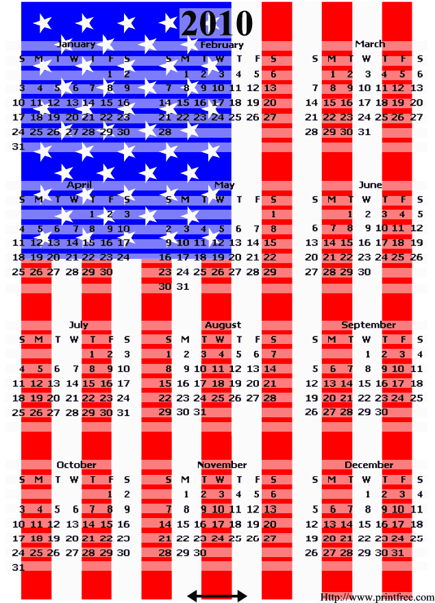 2010 calendar image