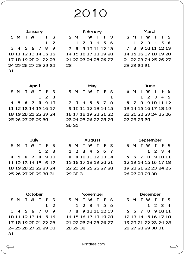 2010 Calendar