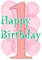 Girls 1st Birthday card