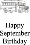 September School Bus Birthday Card
