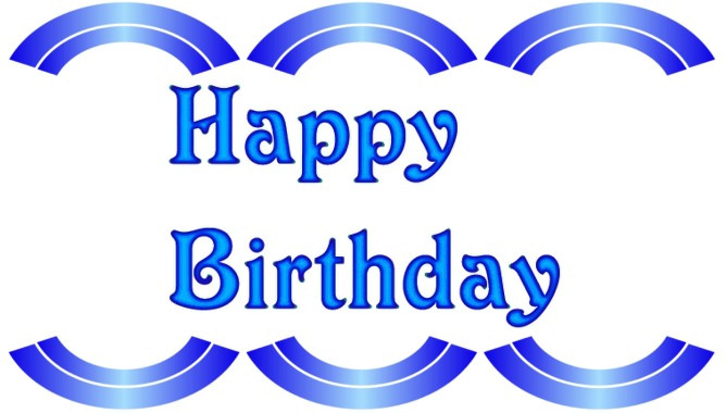 Blue Text Happy Birthday