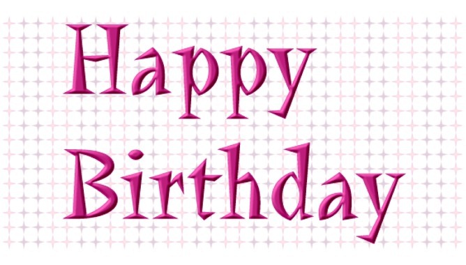 Purple Text Happy Birthday