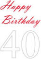 Fortieth Birthday card
