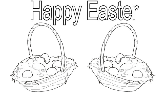 Easter baskets coloring image