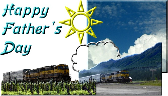 Train scene half fold card image