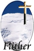 Father snowy mountain with cross
