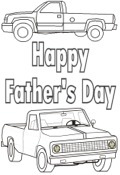 Happy Fathers Day pick up truck coloring