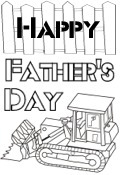 Happy Fathers Day bulldozer coloring