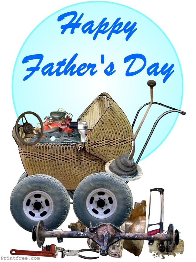 Fathers Day blue baby buggy decoration
