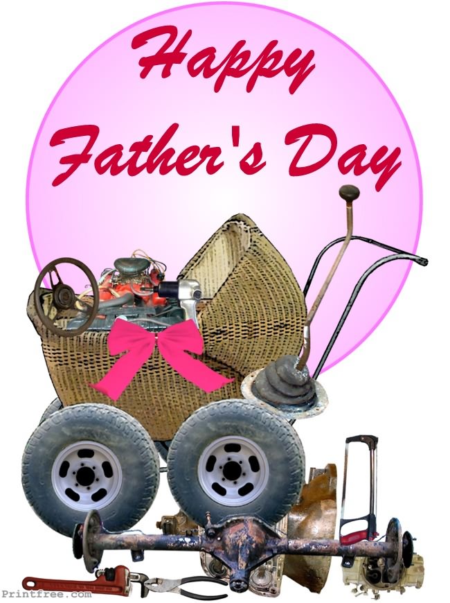 Fathers Day pink baby buggy decoration