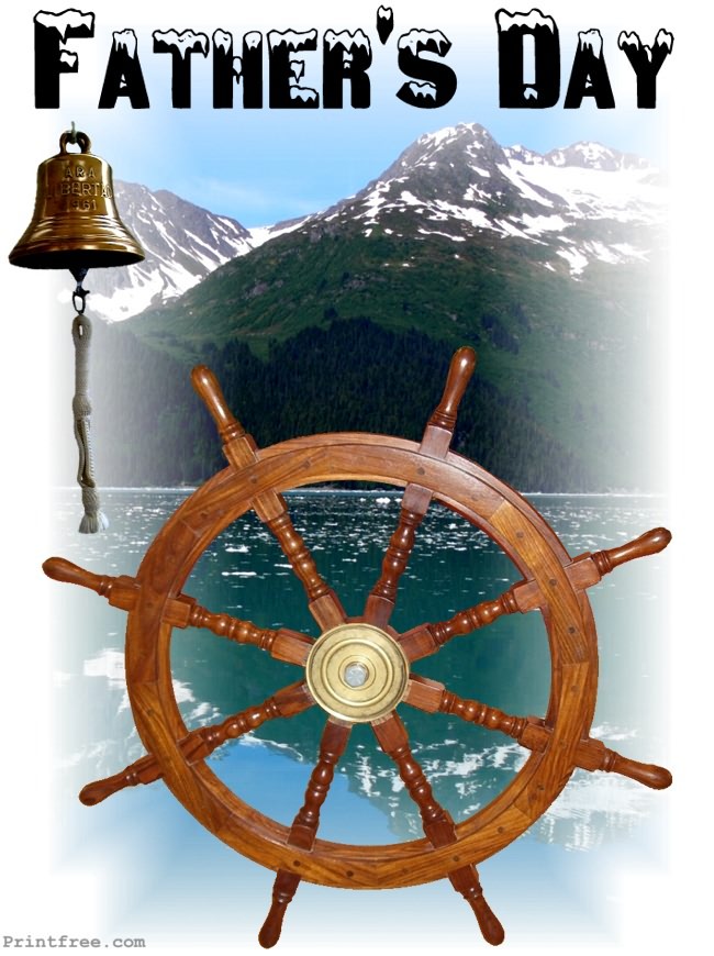 Happy Fathers Day ships steering wheel decoration