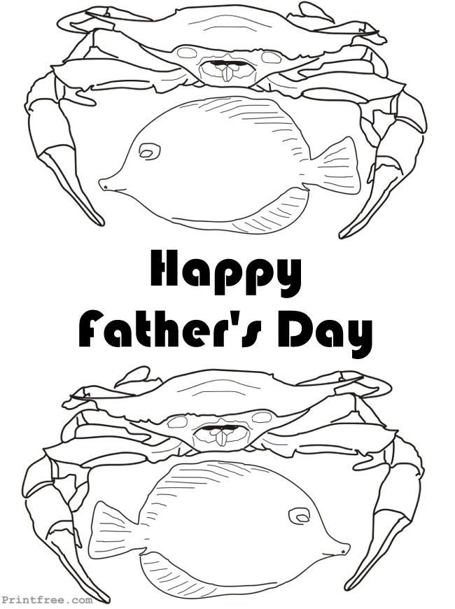 Happy Fathers Day Seafood coloring decoration