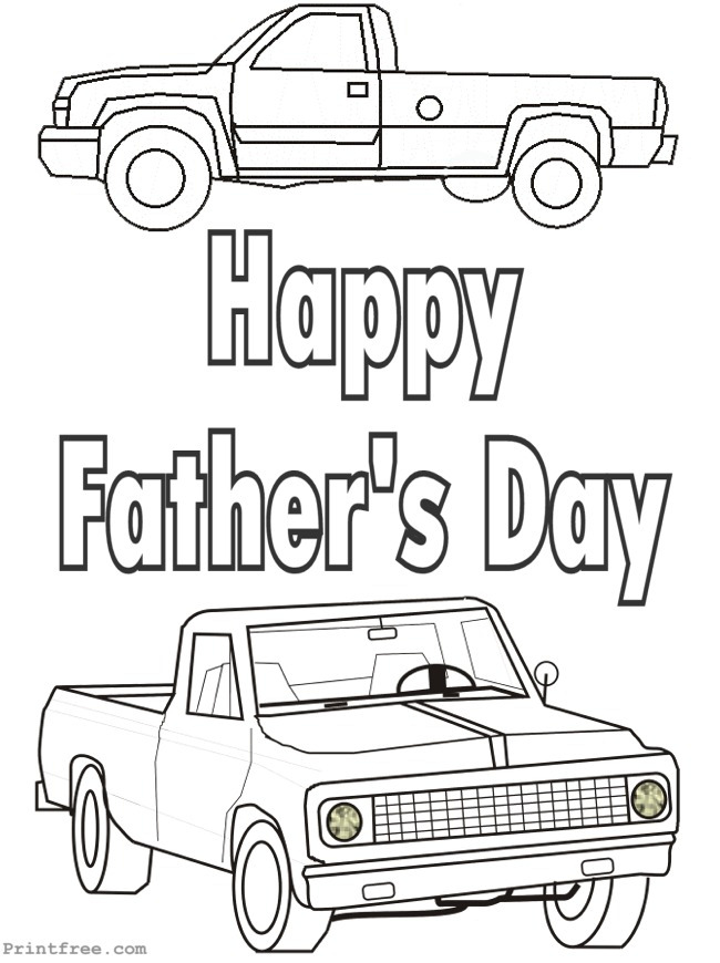 Fathers Day pick up trucks coloring decoration