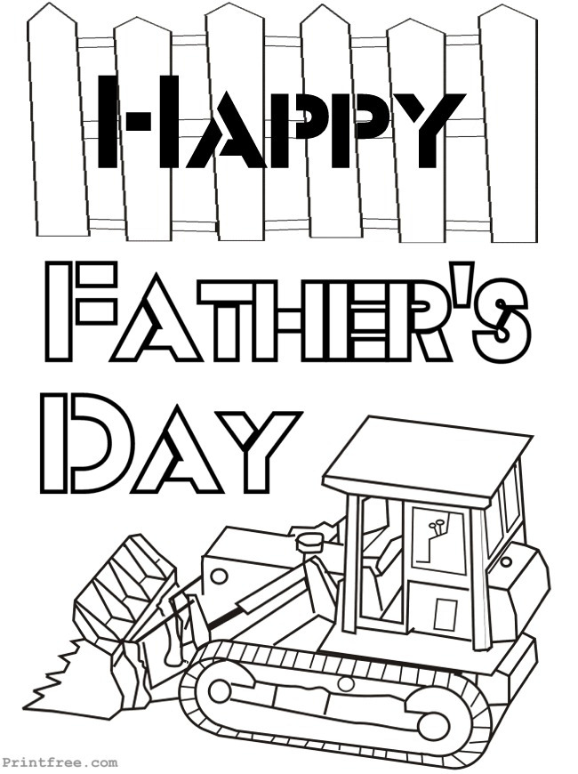 Fathers Day bulldozer coloring decoration