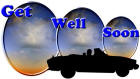 Get Well card sunset convertible scene