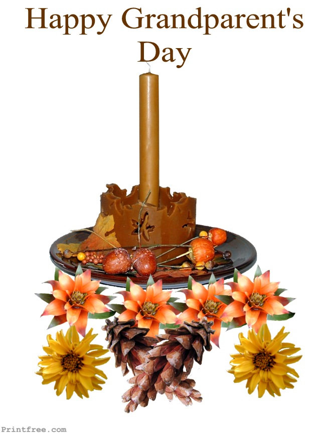 Grandparents Day Fall Decor scene large decoration print
