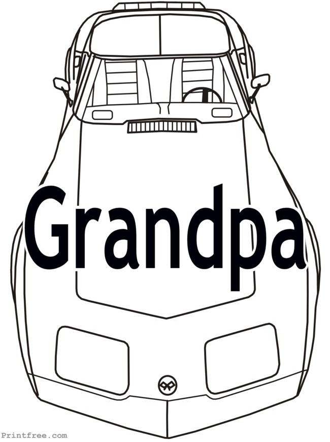 Grandpa car coloring decoration