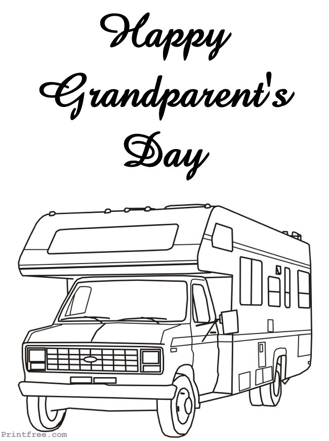 Grandma and Grandpa camper coloring decoration