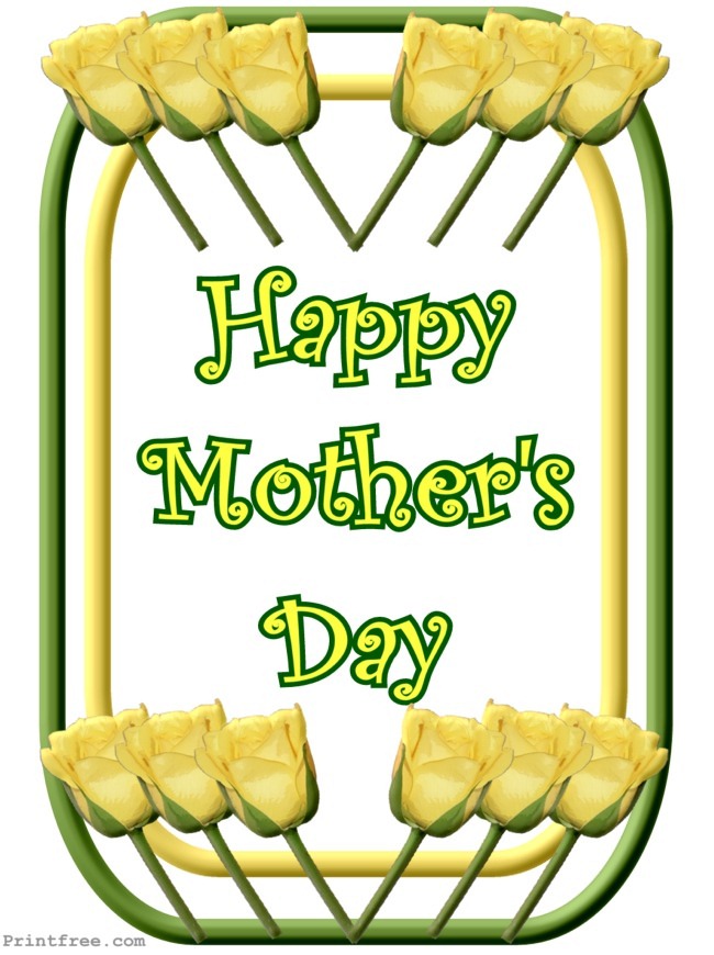 Happy Mothers Day decoration with yellow tulips