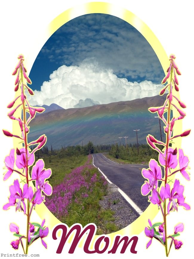 Alaska mountain rainbow scene large decoration print