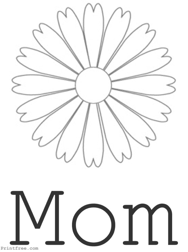 Mom flower coloring decoration