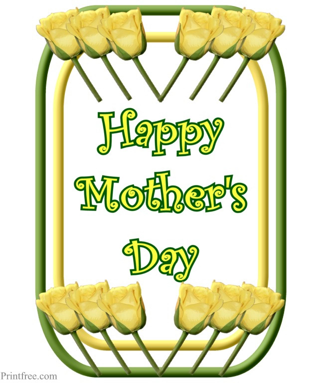 Happy Mothers Day yellow tulips print