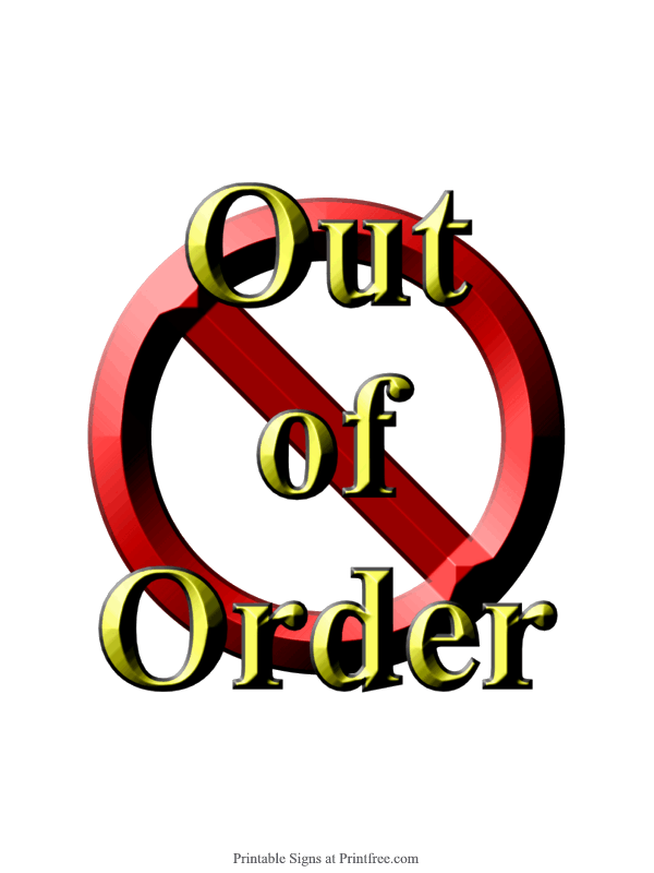 Out of Order sign image