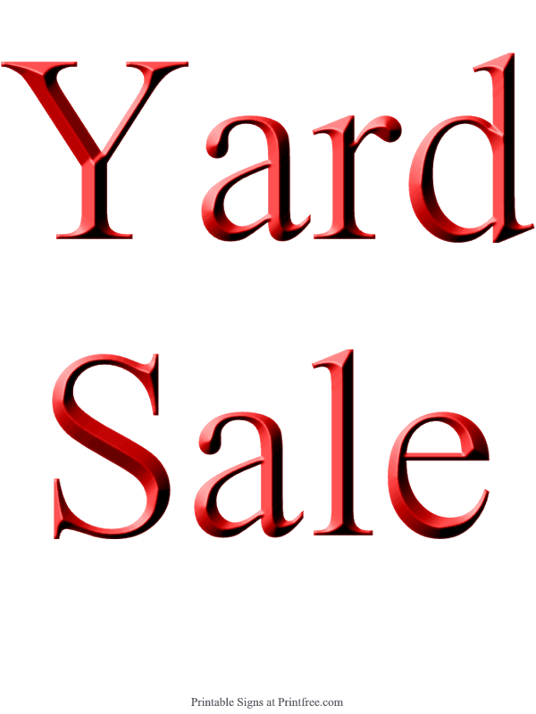 Red Yard Sale Sign image.