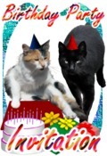 cats birthday party invitation
